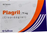 Plagril 75mg clopidogrel tablets pack of ten