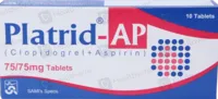Platrid-AP 75/75mg 10 tablets pack for antiplatelet therapy