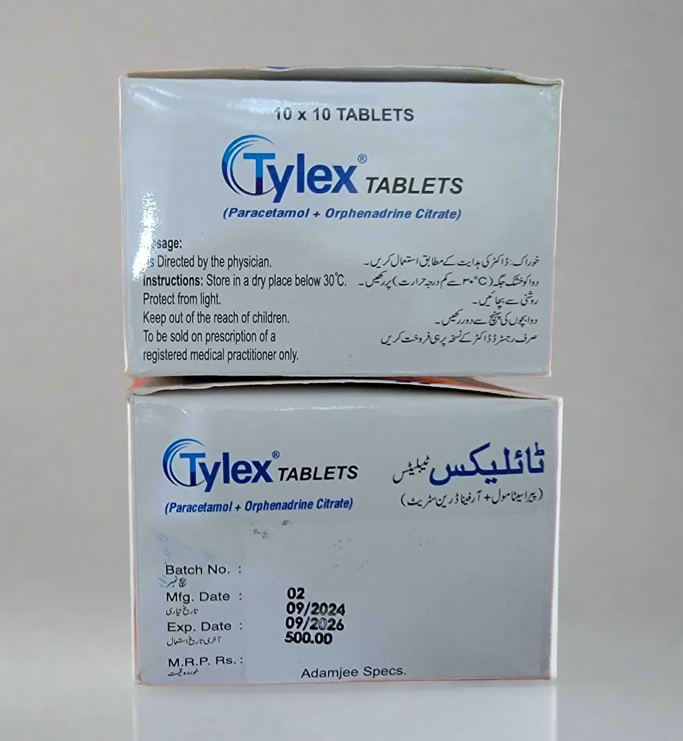 Tylex Tablet (Paracetamol + Orphenadrine)– 100 Tablets- Nuberol Forte Alternative - Image 3