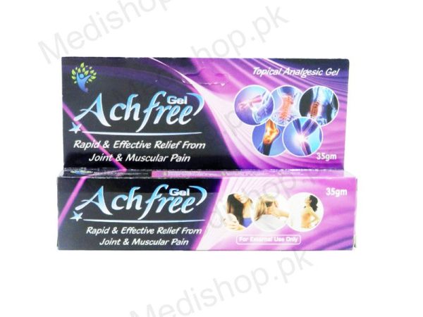 Achfree 35g topical analgesic gel tube for joint pain