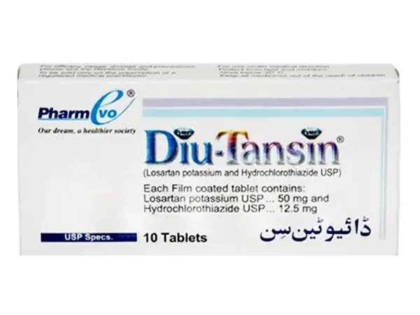 Diu-Tansin 50mg 12.5mg ten tablet PharmEvo medicine box front
