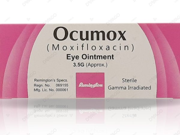 Ocumox 0.5 percent 3.5g eye ointment box and tube