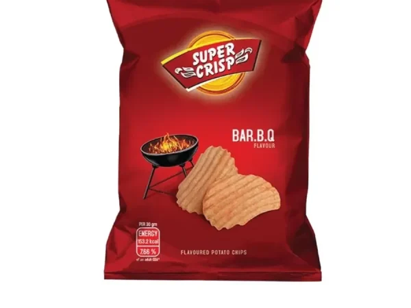 Super Crisp Bar.B.Q chips Rs 60 pack front view
