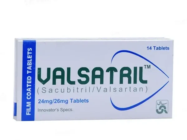 Valsatril 24/26mg 14 tablets sacubitril valsartan front pack